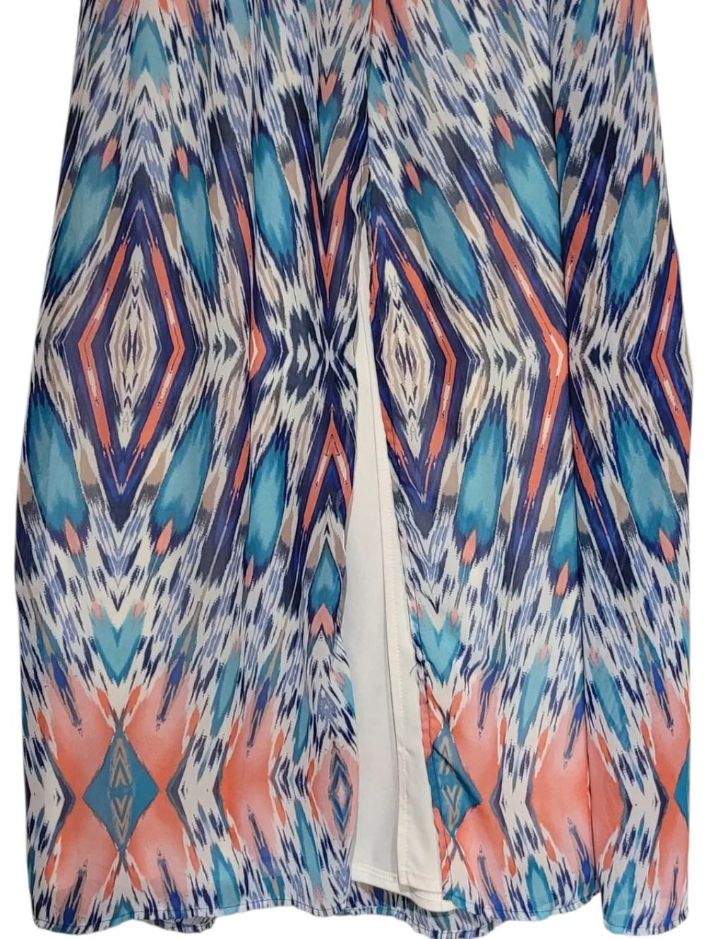 Lily Rose Womens Multi-Color Zig Zag Pattern Crochet Long Maxi Dress Size Medium